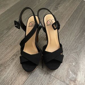 Black and brown heels